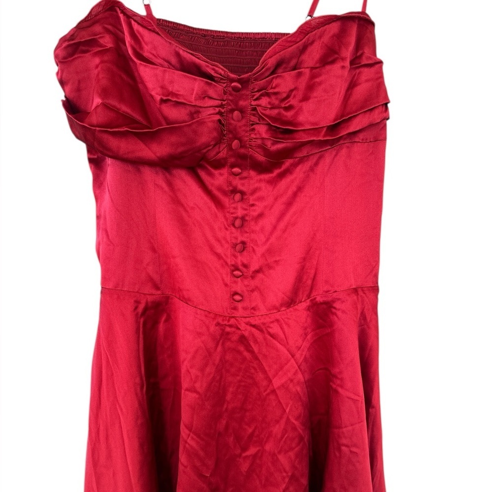 Reformation Red One-Shoulder Satin Mini Dress - Picture 5 of 12